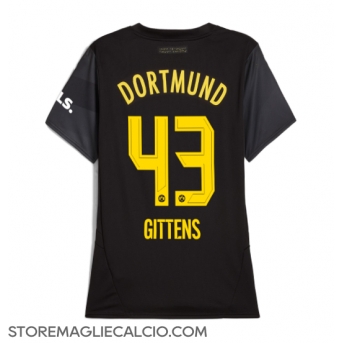 Borussia Dortmund Jamie Bynoe-Gittens #43 Maglia Gara Trasferta Repliche 2024-25 Donna Maniche Corte